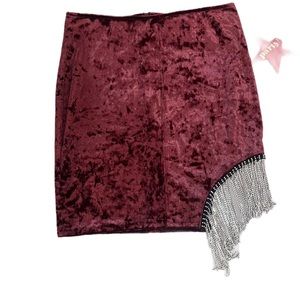 Fringe mini skirt NWT